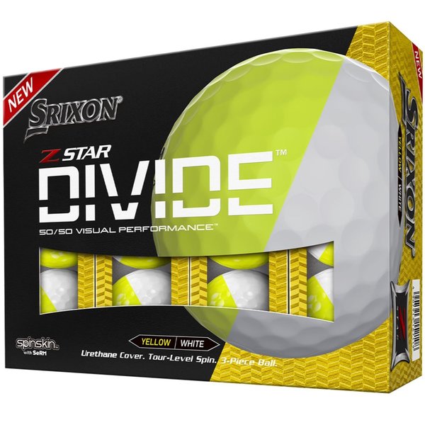 Srixon ZStar Divide Golf Ball WhiteYellow Dozen 10325052